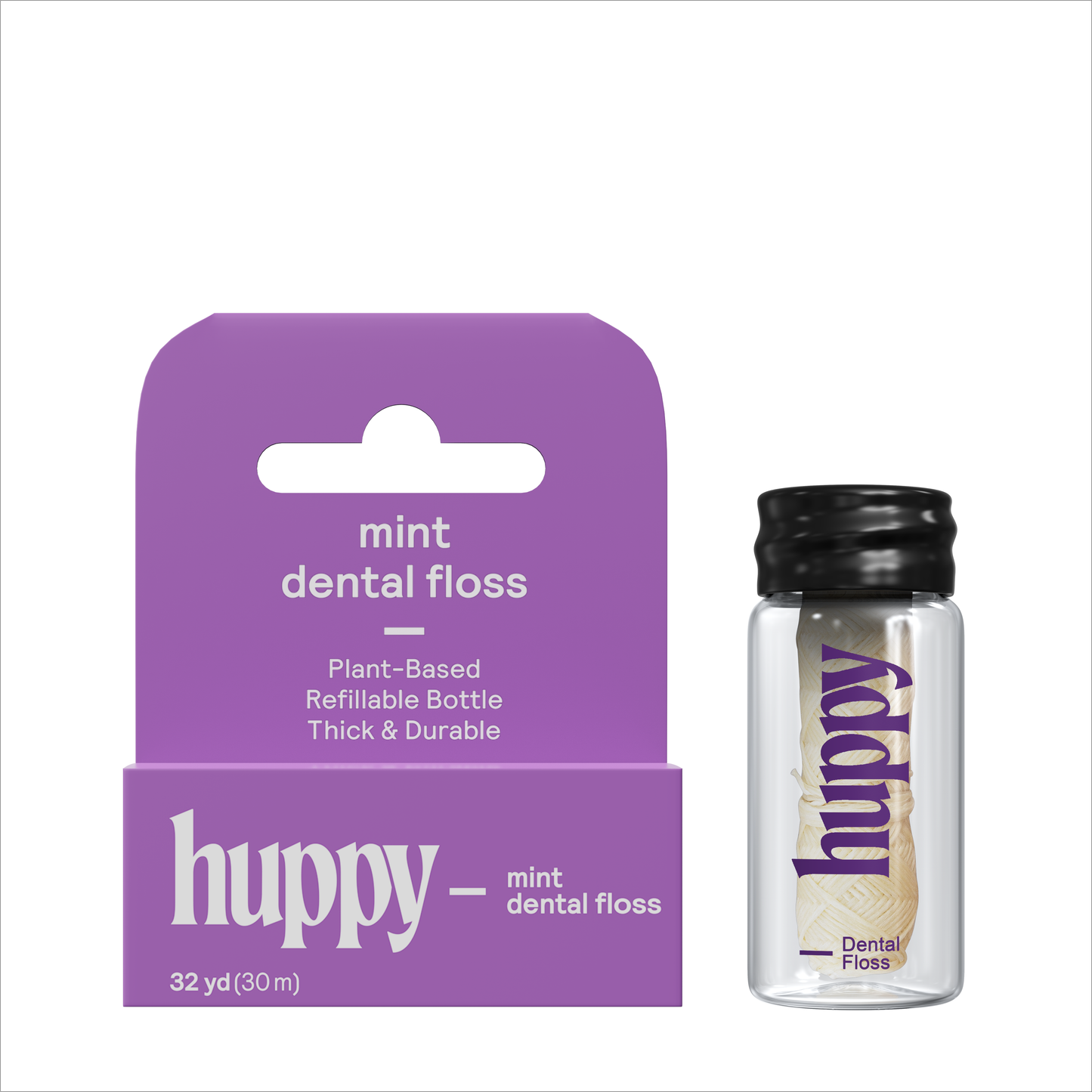 Vegan Dental Floss Plastic-Free Refillable Glass Jar