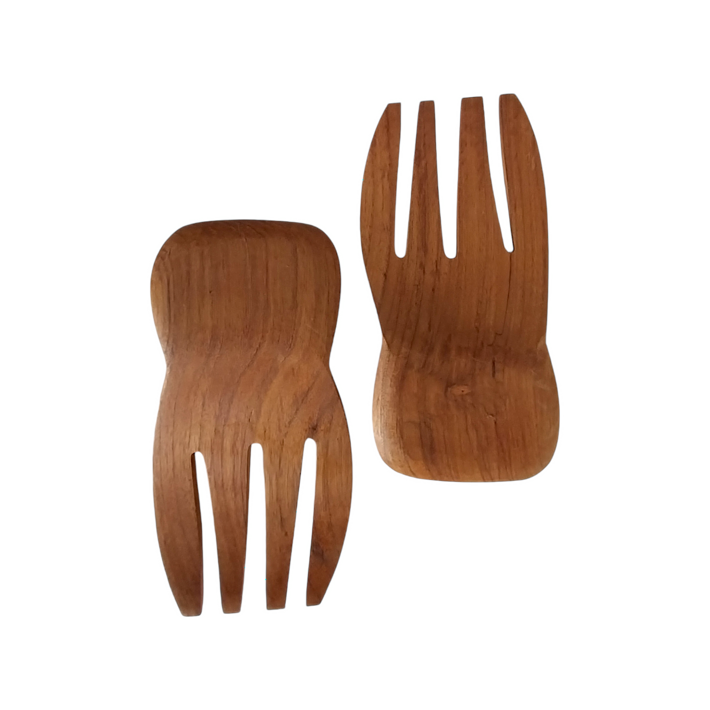 Teak Wood Salad Serving Hand Set