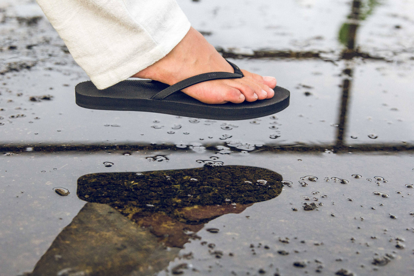 Women's Black Recycled Flip Flops