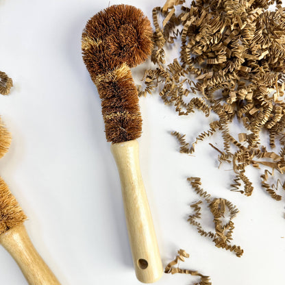 Plastic Free Coconut Fiber Dish Brush Bamboo Handle