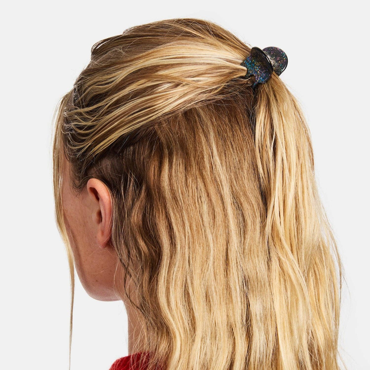 Mini Hair Claw Clip Dark Sparkle Acetate