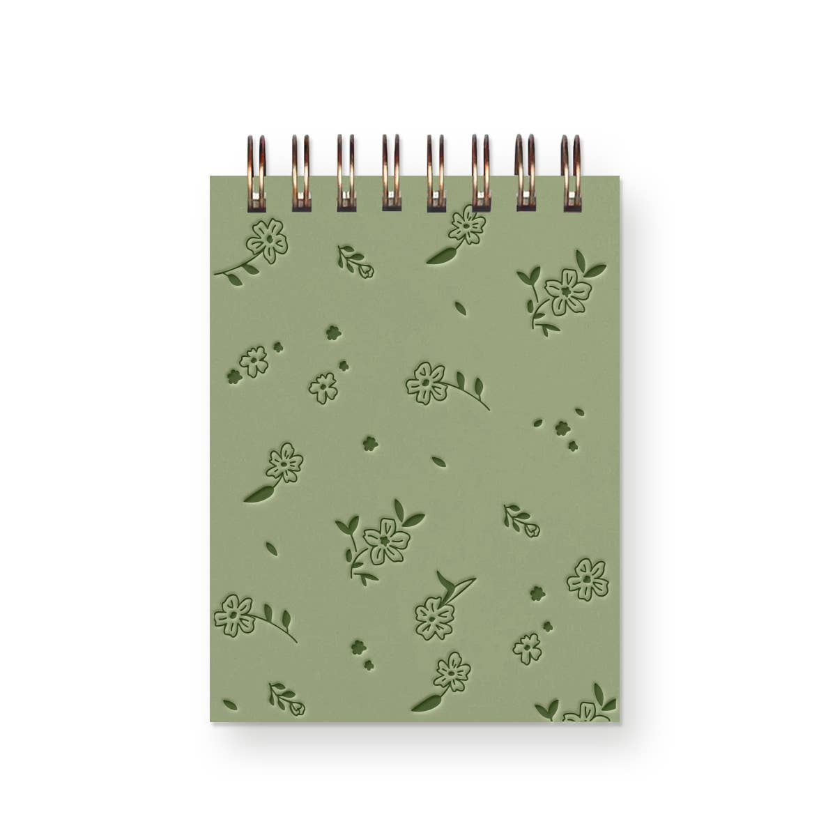 Mini Jotter Notebook : Green Scattered Flowers