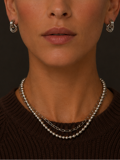 Silver Triple Knot Stud Earrings