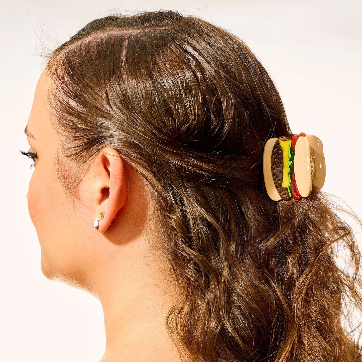 Mini Burger Acetate Hair Claw Clip