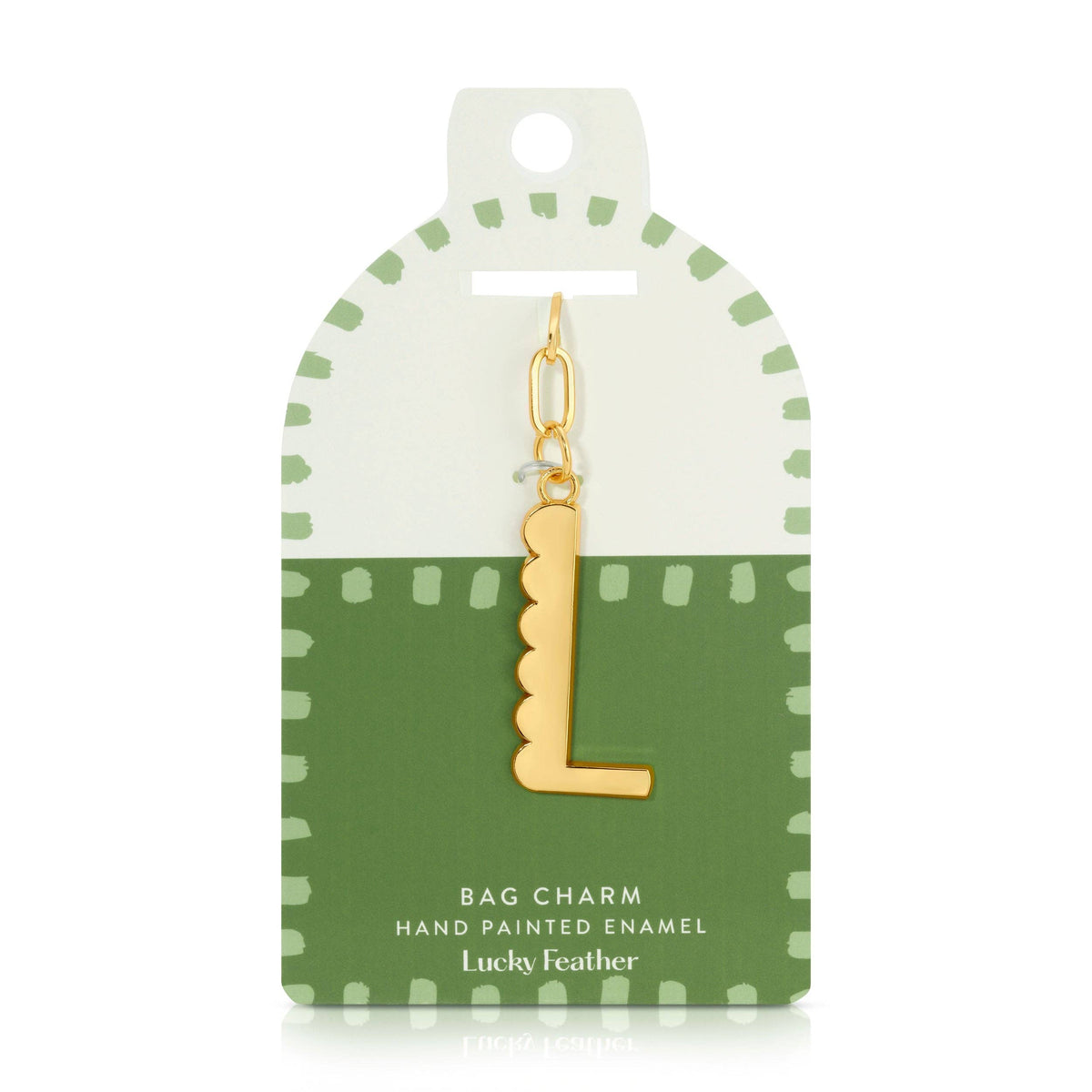 Initial L Enamel Bag Charm Keychain