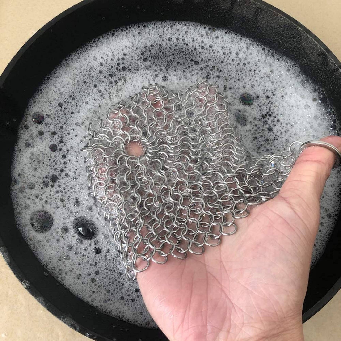 Chain Mail Stainless Steel Cast Iron Scrubber