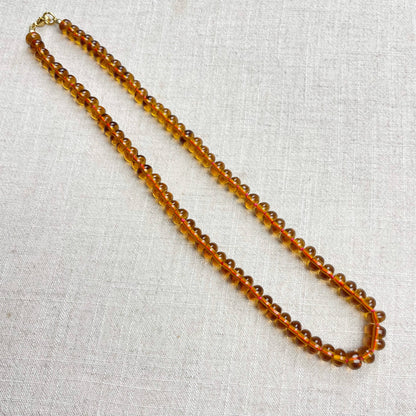 Carmel Brown Glass Hand-knotted Beaded Necklace