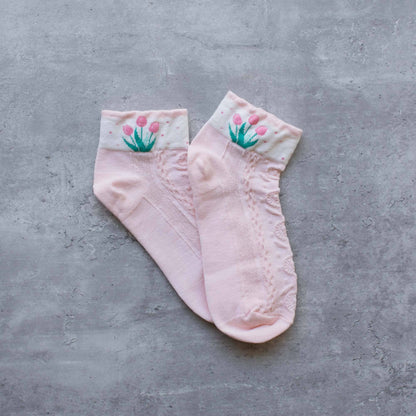 Floral Casual Ankle Socks
