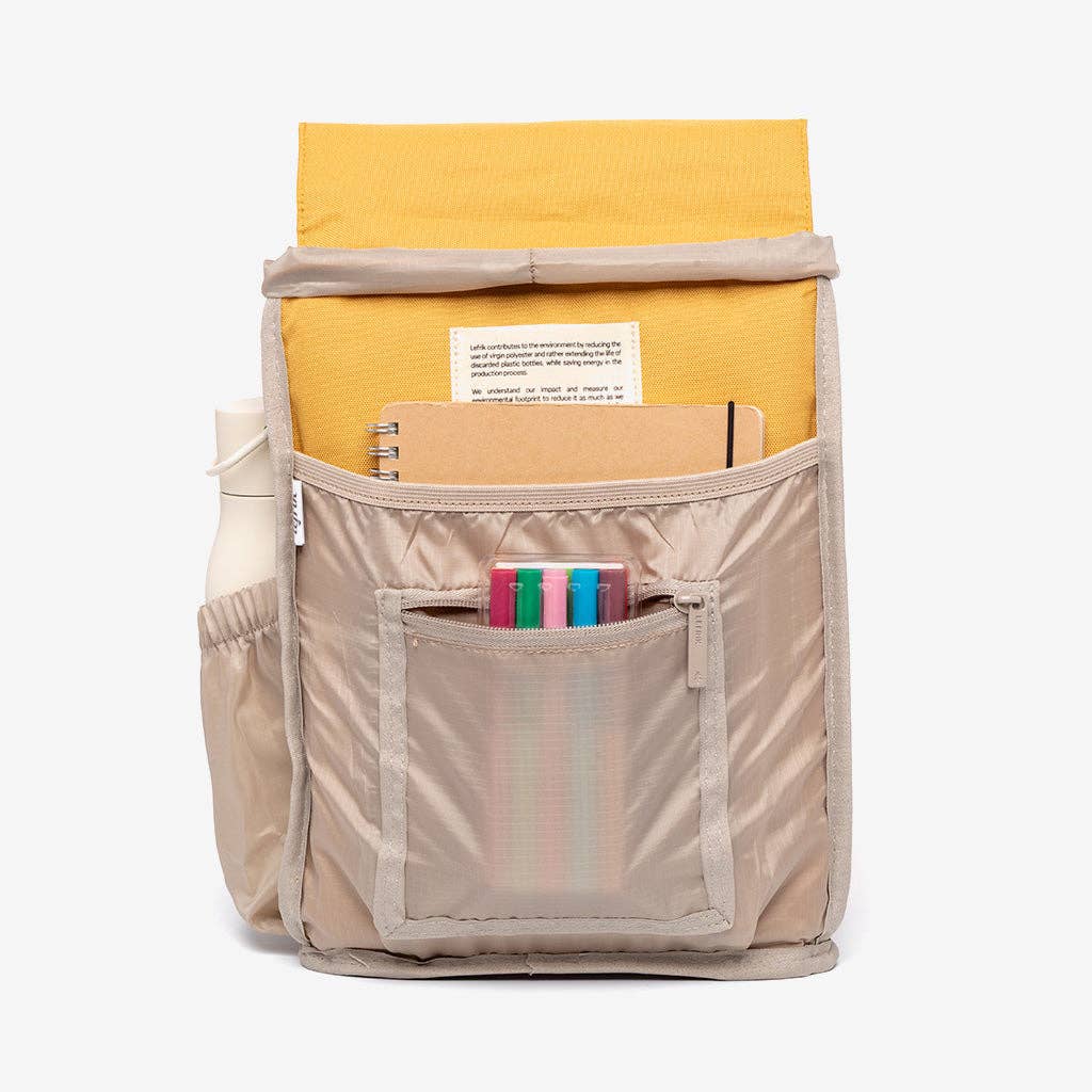 Recycled Mini Backpack, Mustard