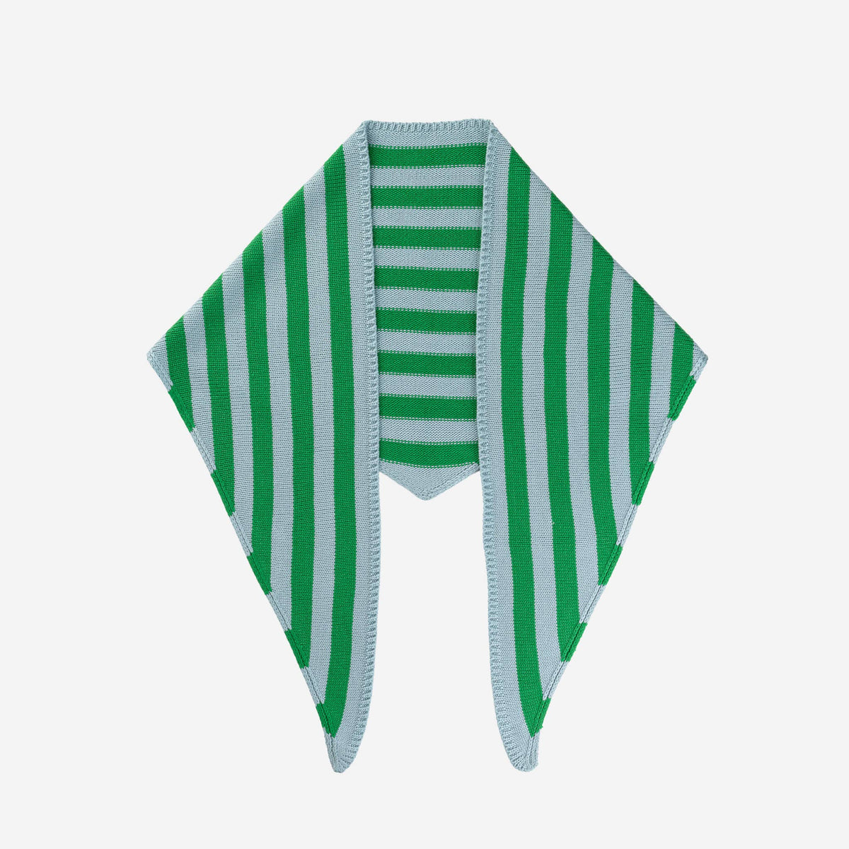 Simple Stripe Knit Triangle Scarf Neckerchief