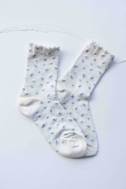 Mini Floral Cotton Crew Socks
