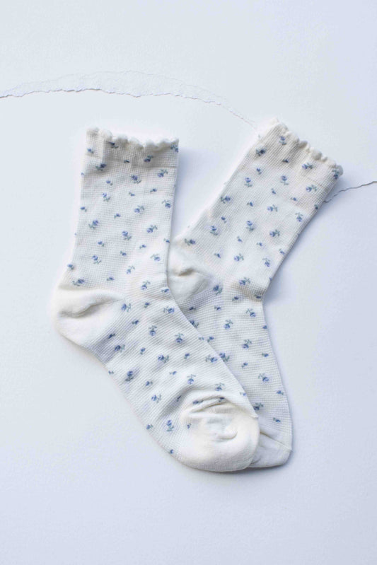 Mini Floral Cotton Crew Socks