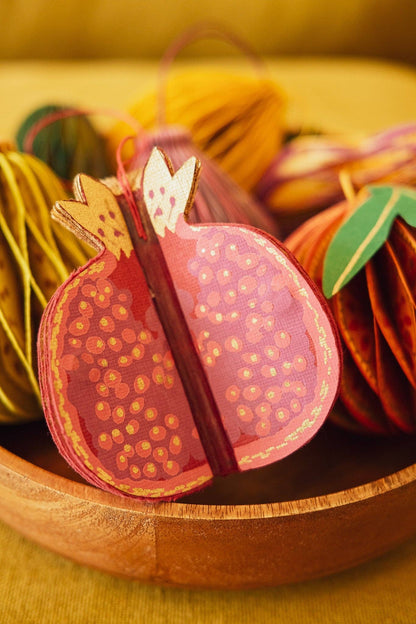 Pomegranate Honeycomb Paper Ornament