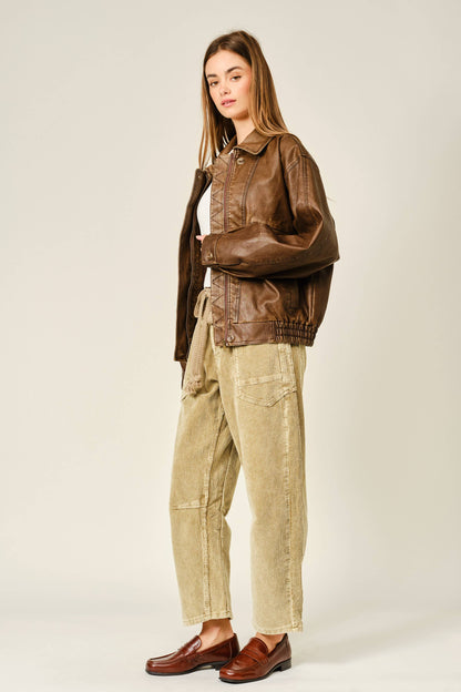 Corduroy Barrel Leg Pants