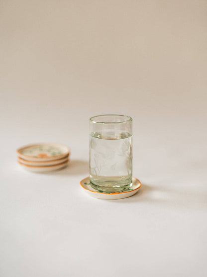 Hand-Painted Stoneware Quote Coaster