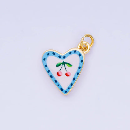Enamel Heart Charm Necklace