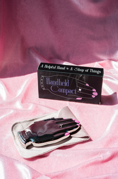 Hand-Shaped Gesture Compact Mirror, Silver