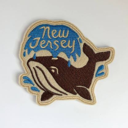 New Jersey Whale Embroidered Sew-On Patch