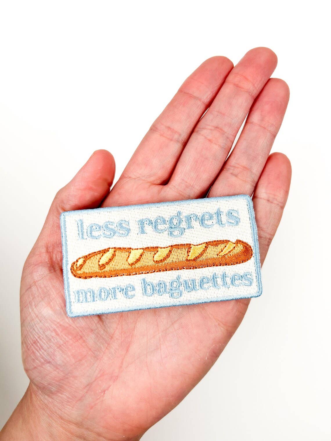 Less Regrets More Baguettes Iron-On Patch