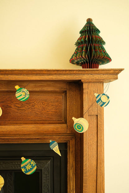 Christmas Ornaments Sewn Paper Garland 3 Meters