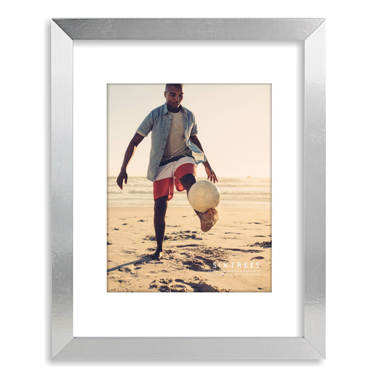 Matted Wood Picture Frame with Beveled Mat