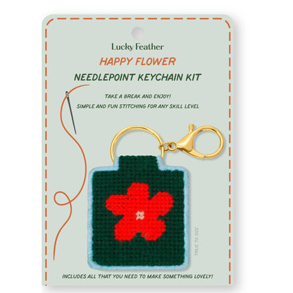Flower Needlepoint Keychain Kit