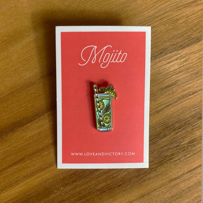Tiny Mojito Cocktail Enamel Lapel Pin
