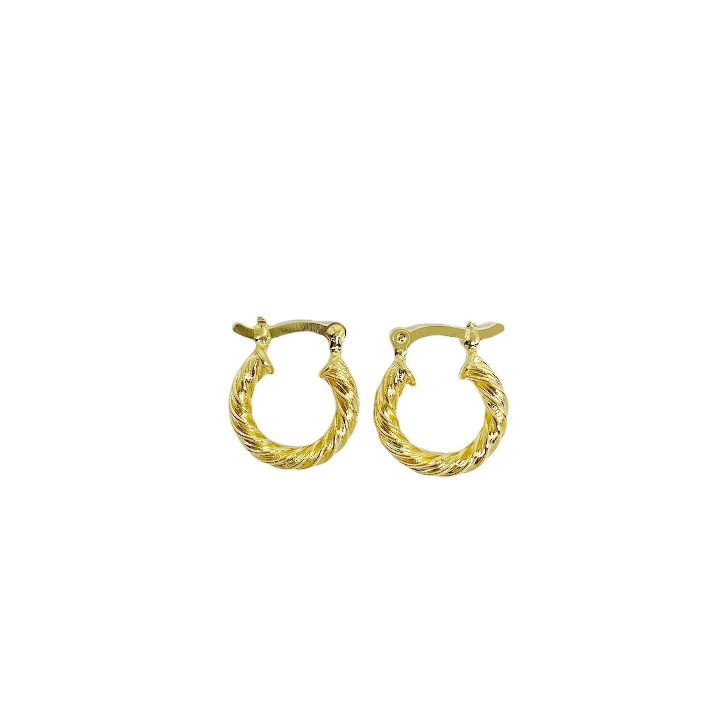 Chunky Twisted 18k Gold Filled Hoop Earrings