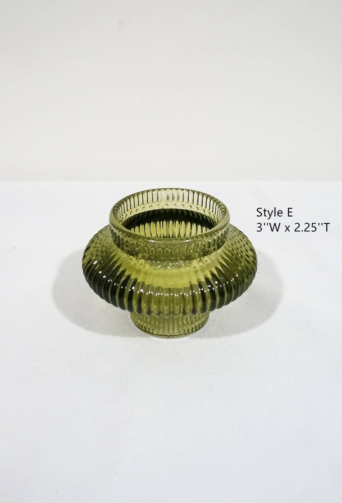 Green Glass Taper Candle Holder