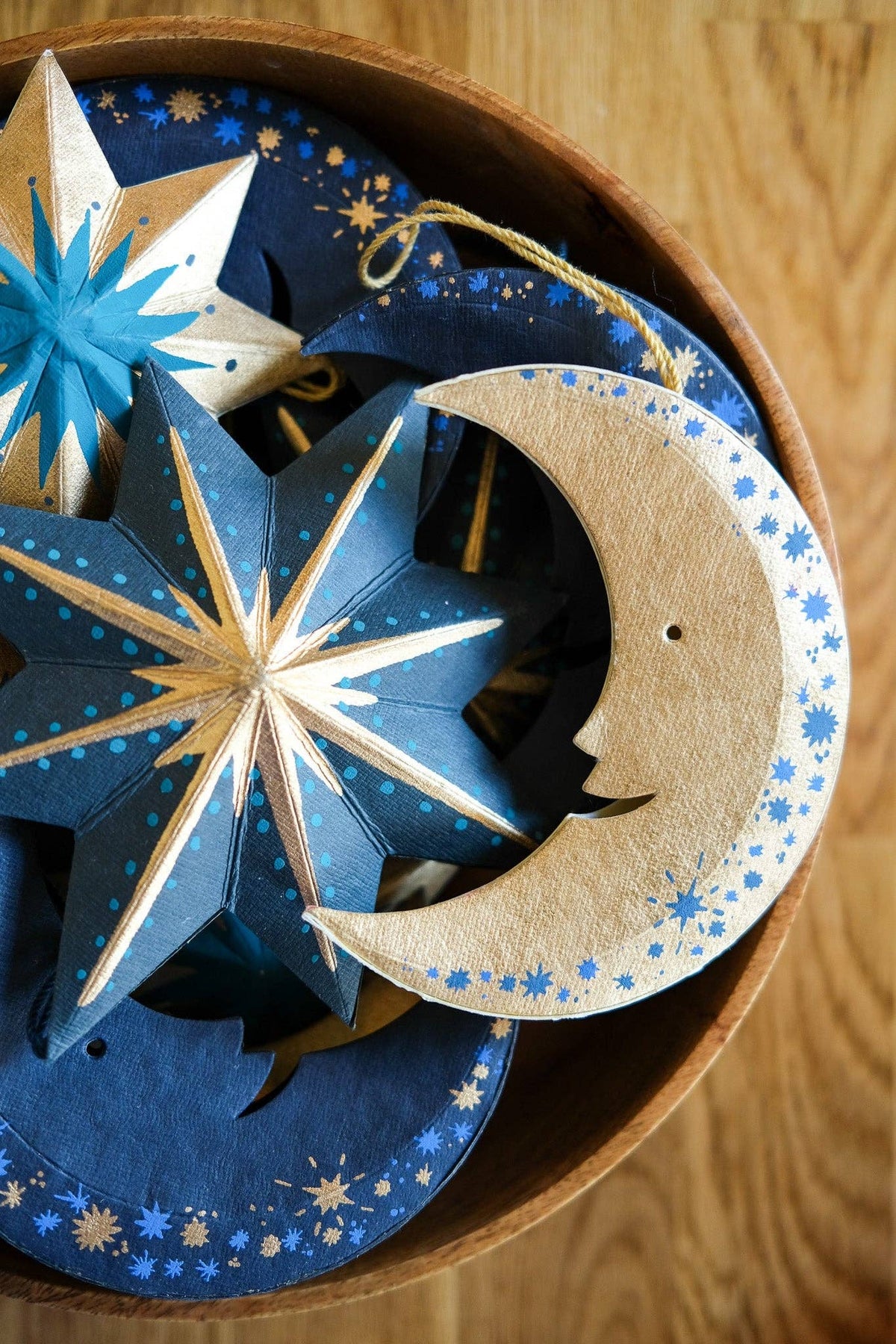Shimmering Man on the Moon Paper Ornament