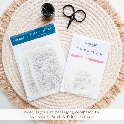 Tinned Fish Stick and Stitch Embroidery Patterns