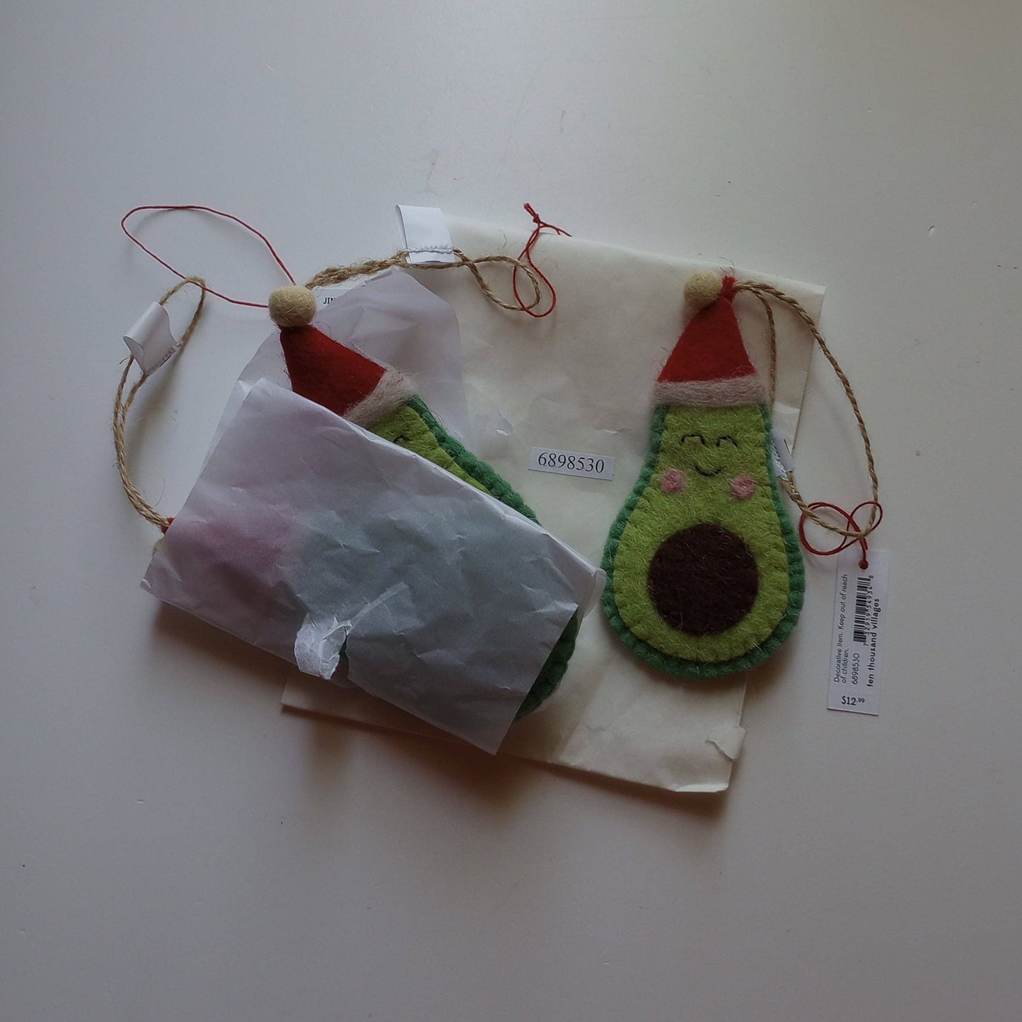 Jingle Bell Guac Felt Avocado Ornament