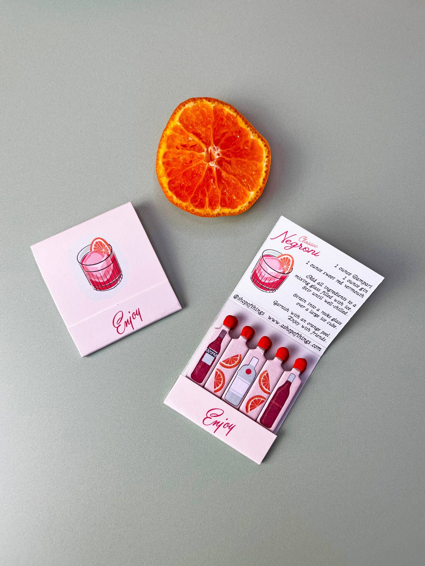 Negroni Cocktail Matchbook