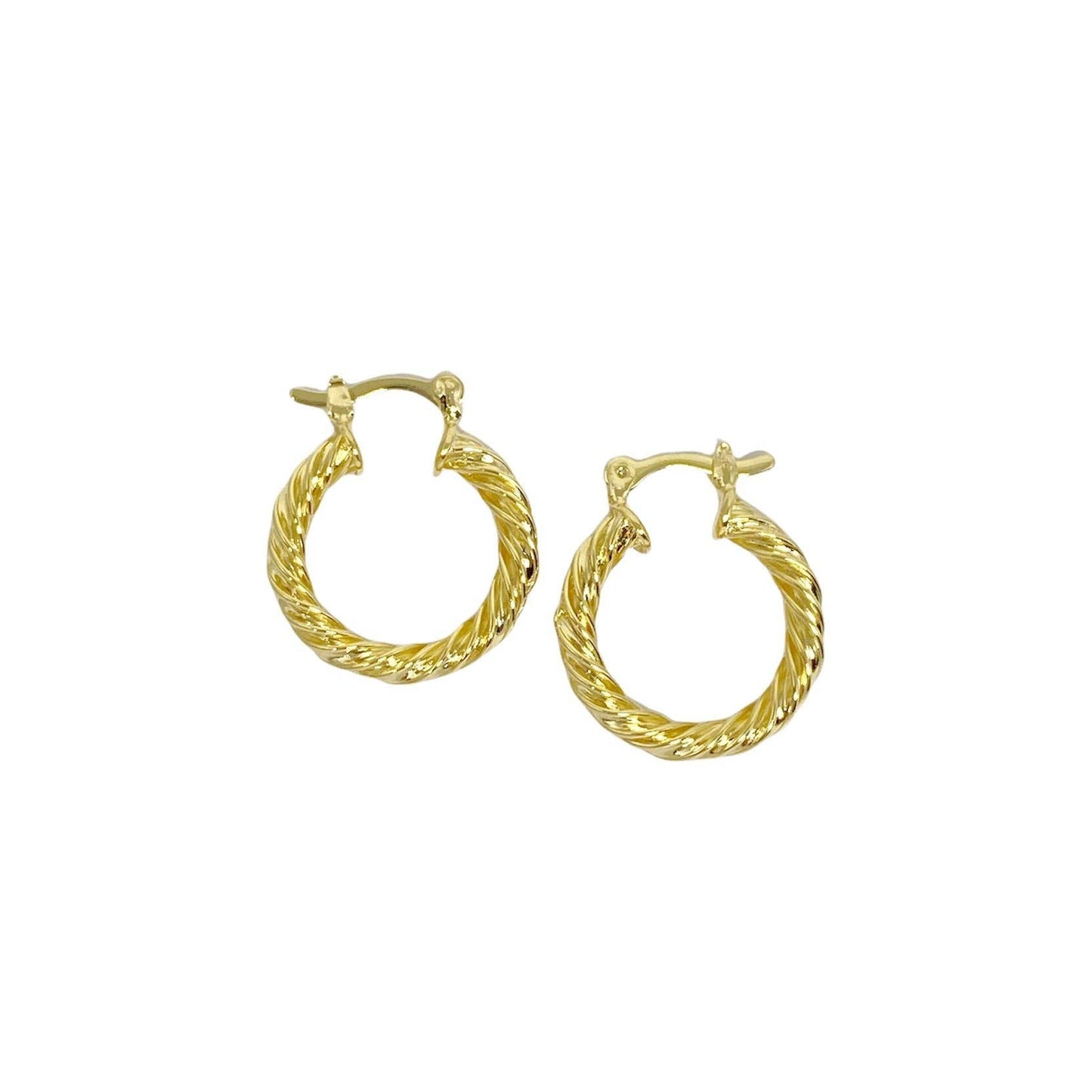 Chunky Twisted 18k Gold Filled Hoop Earrings