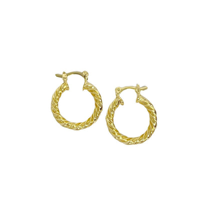 Chunky Twisted 18k Gold Filled Hoop Earrings