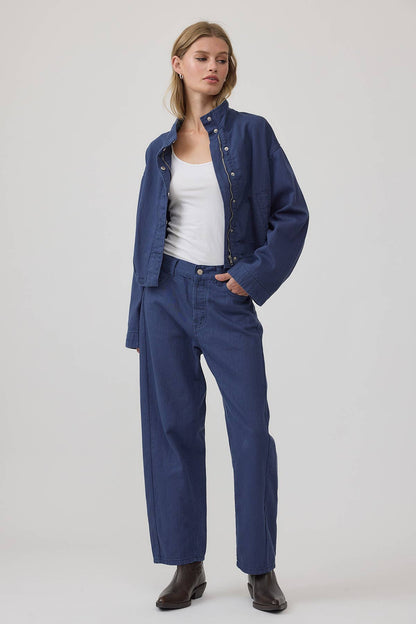 Cotton Barrel Leg Jeans