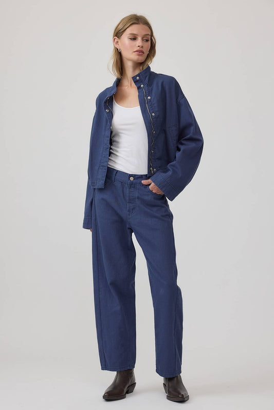 Cotton Barrel Leg Jeans