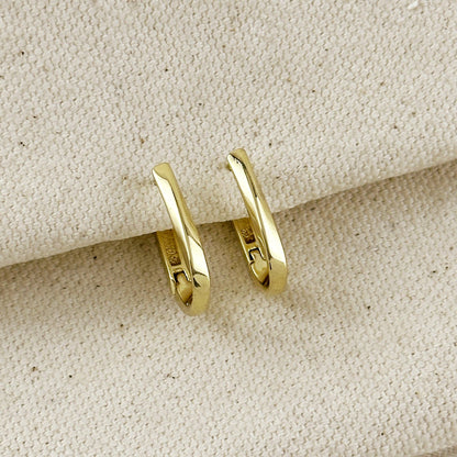 Gold Filled Twist Oblong Hoop Earrings