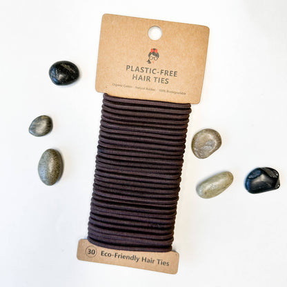 Organic Cotton Natural Rubber Hair Ties Plastic Free