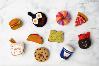 NYC Rainbow Bagel Felt Christmas Ornament