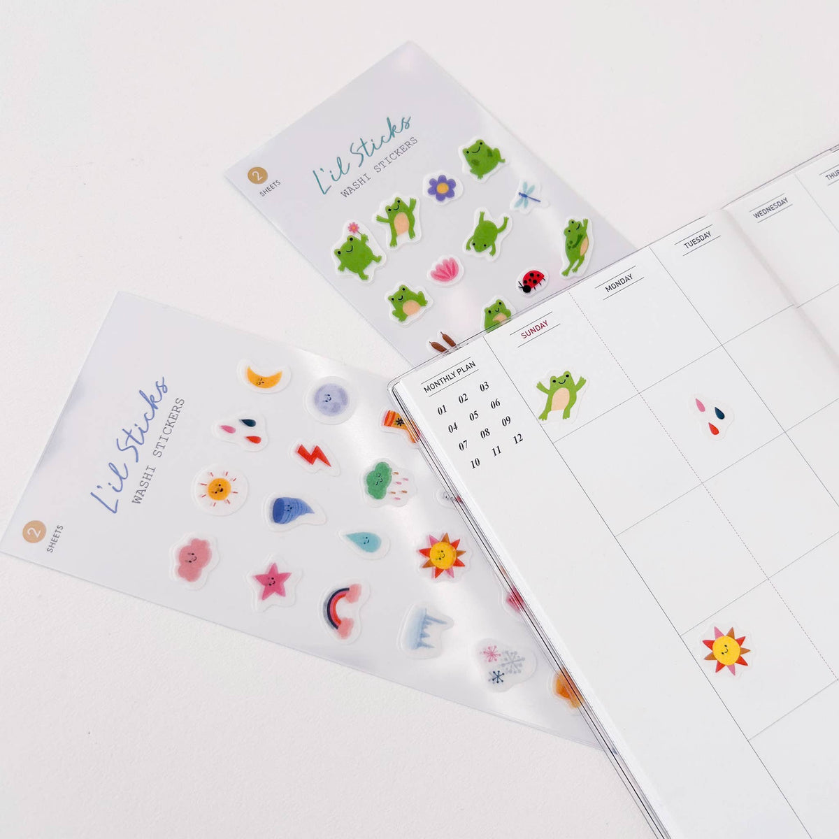 Frogs Washi Stickers, 2 Sheets