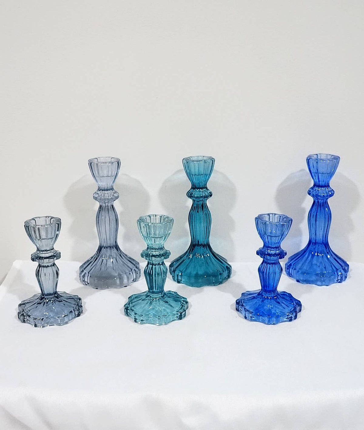 Glass Candlestick Holder, Taper Candle Stand