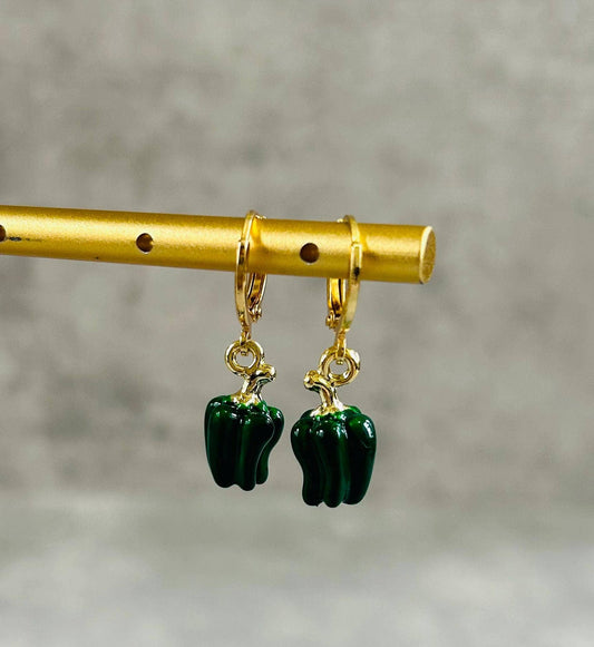 Lightweight Green Pepper Earrings