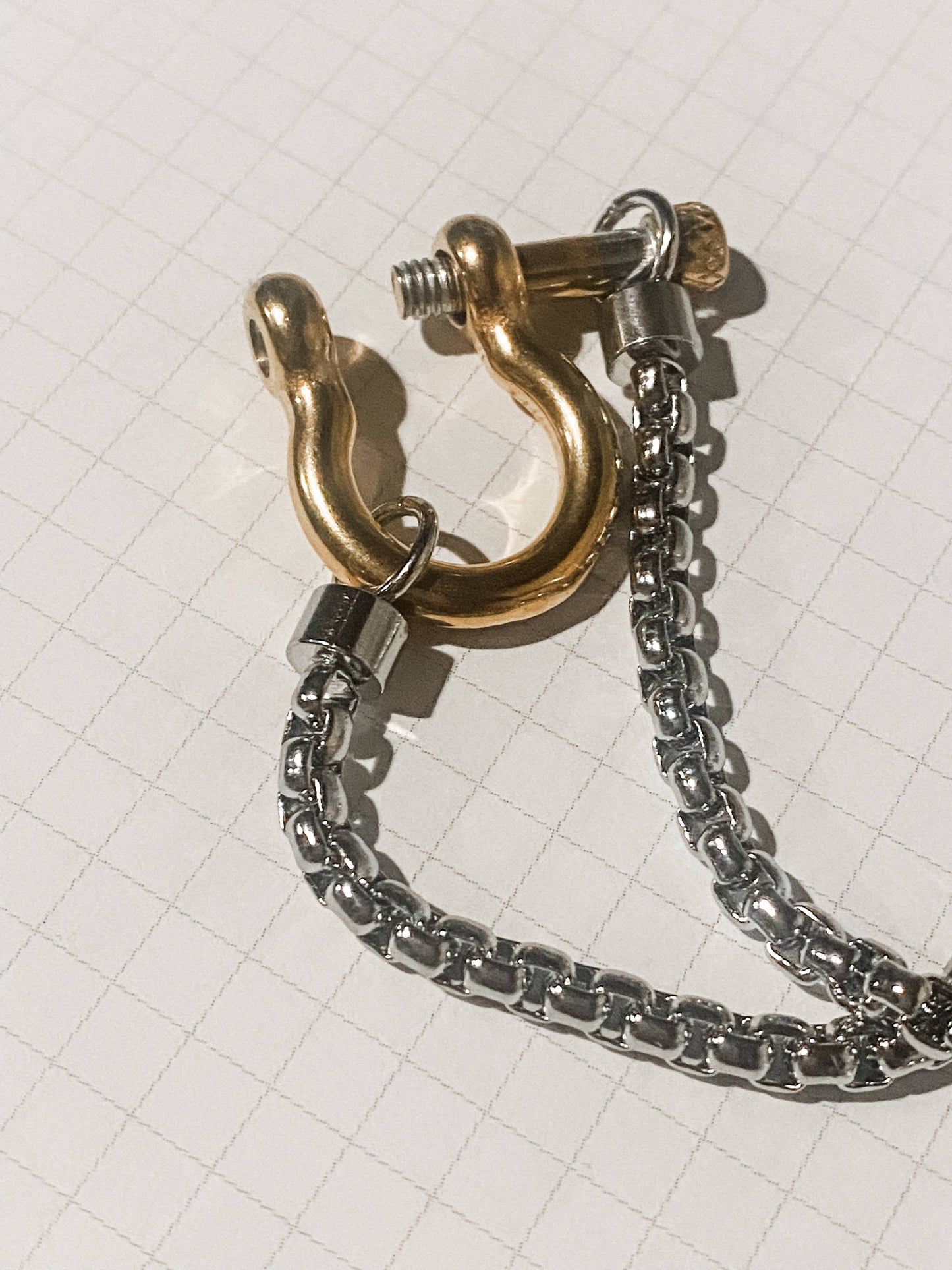 Carabiner horse Bit- Charm-Wheat Chain Stainless Necklace