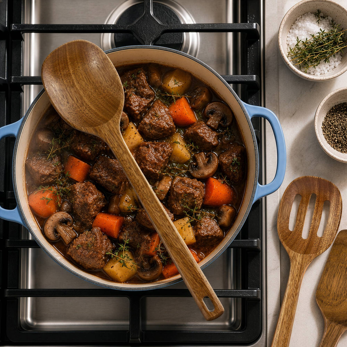 Acacia Wood Cooking Utensils Set for Nonstick Pans
