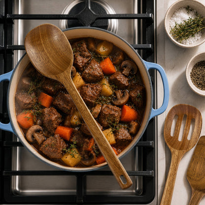 Acacia Wood Cooking Utensils Set for Nonstick Pans