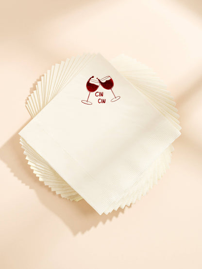 Cin Cin Wine Cocktail Paper Napkins Set of 20