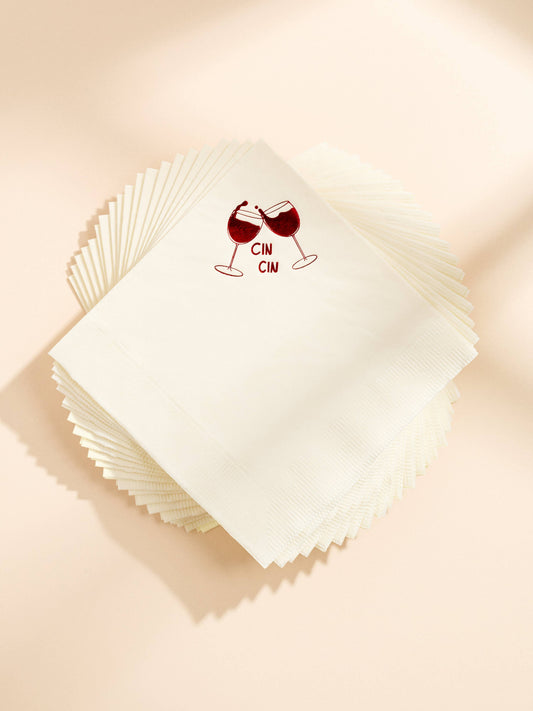 Cin Cin Wine Cocktail Paper Napkins Set of 20