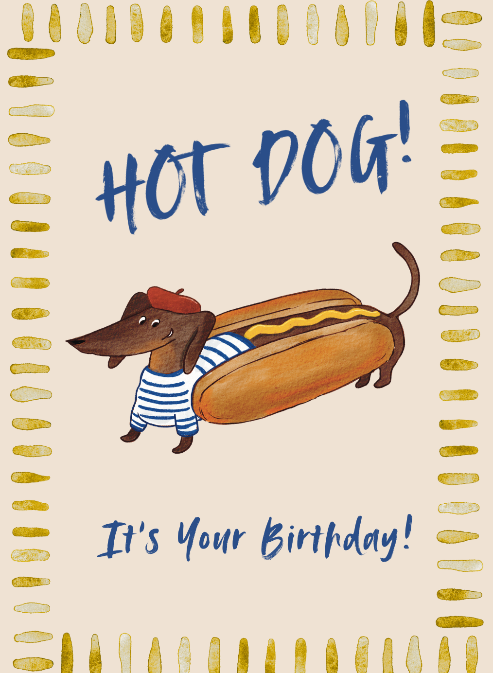 Hot Dog Birthday Card