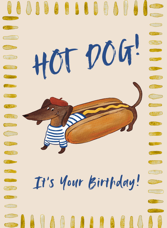 Hot Dog Birthday Card